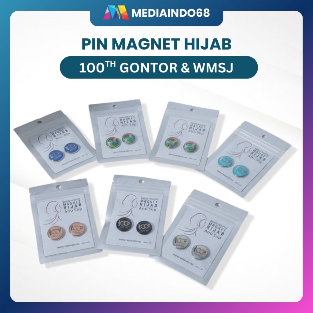 PIN MAGNET PENJEPIT HIJAB Edisi Logo 100 TH GONTOR & WMSJ