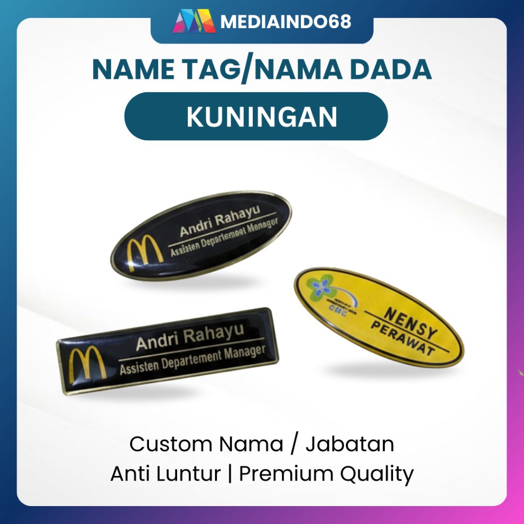 CUSTOM NAMETAG KUNINGAN