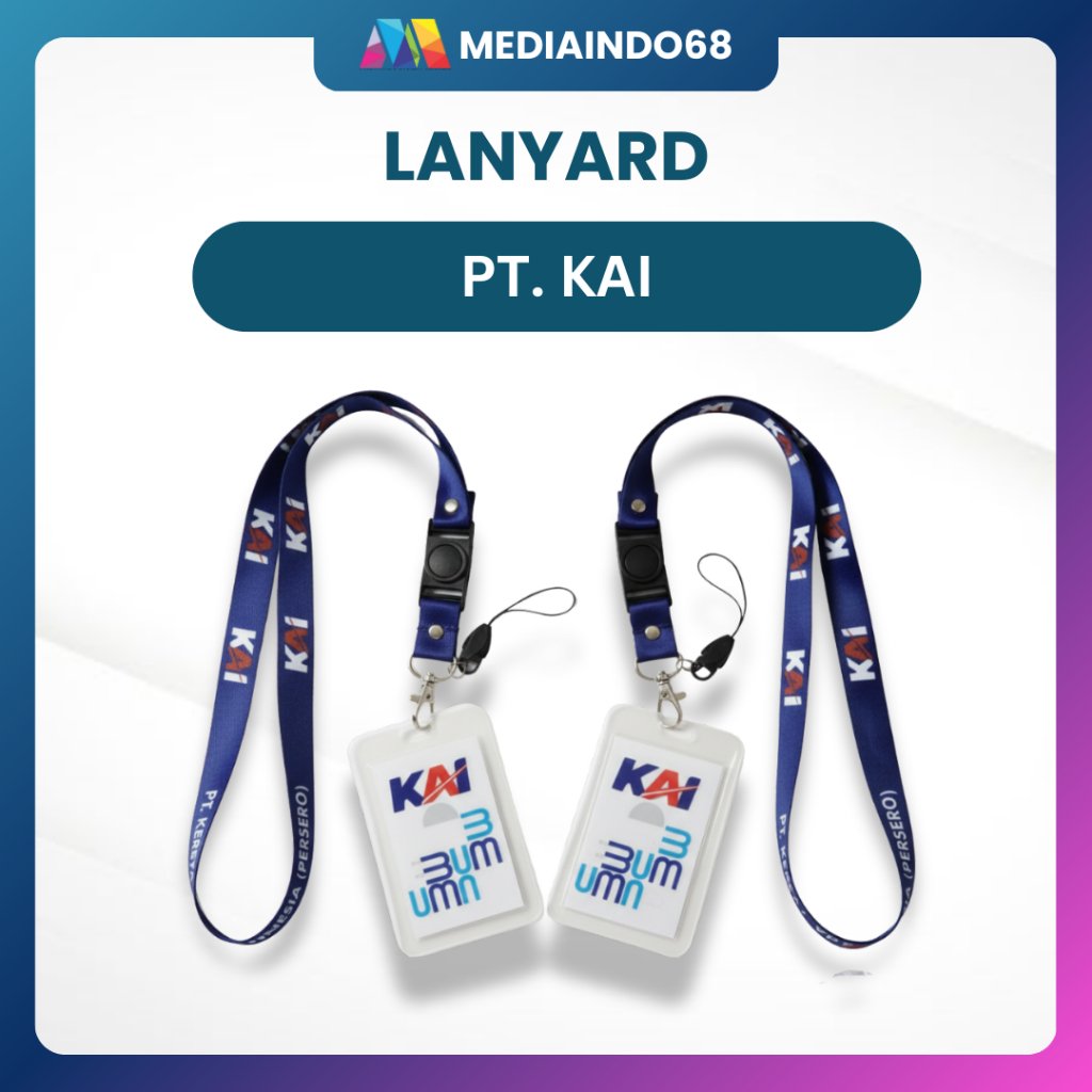 LANYARD ID CARD KAI BIRU NAVY TERBARU