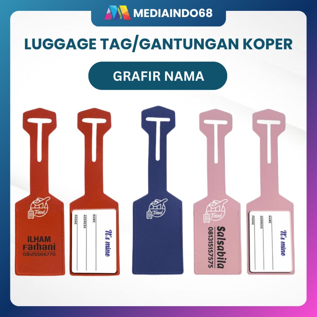 LUGGAGE TAG / GANTUNGAN KOPER/TAS CUSTOM GRAFIR NAMA