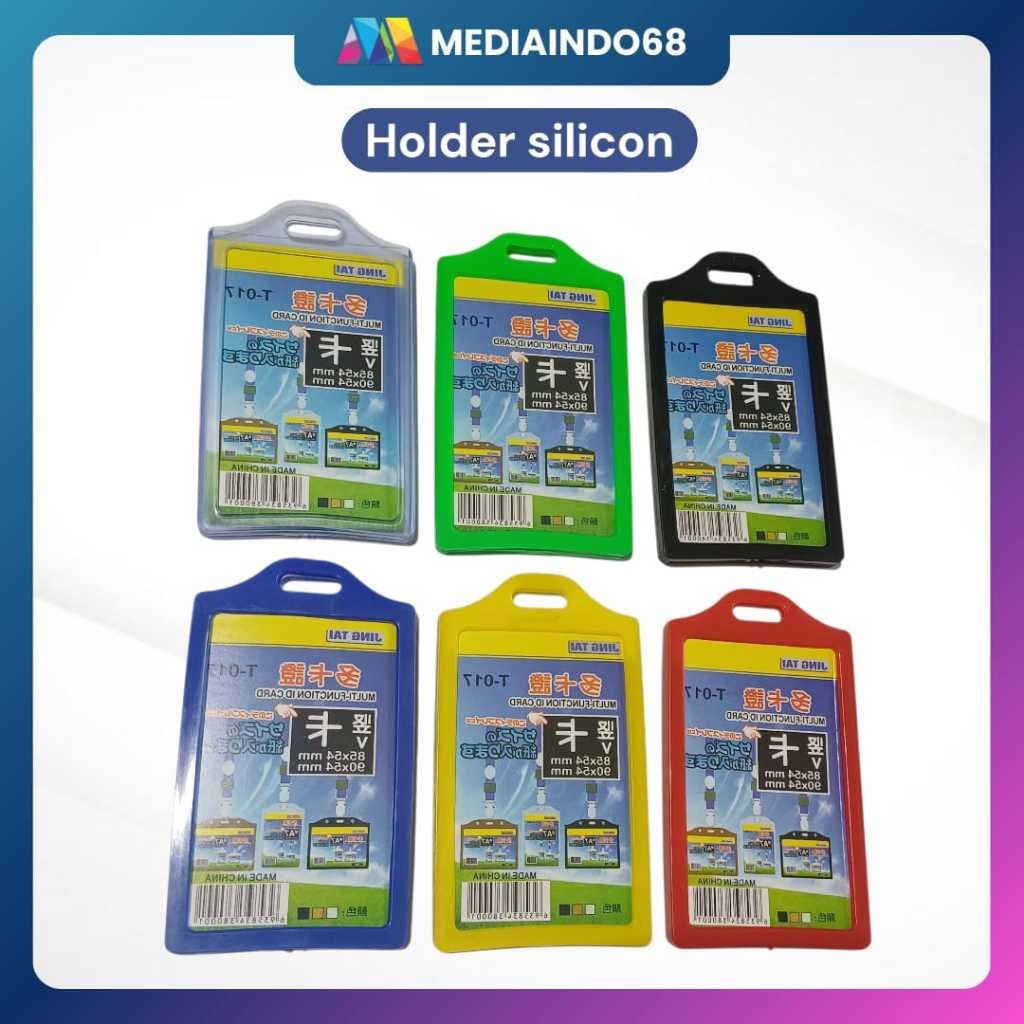 TEMPAT ID CARD-NAMETAG ID HOLDER SILIKON 2 SISI 2 KARTU