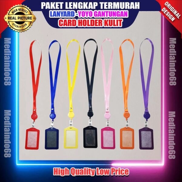 LANYARD YOYO GANTUNGAN CARD HOLDER KULIT - PAKET EXCLUSIVE TERMURAH
