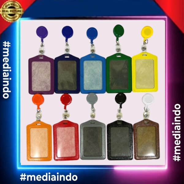 GANTUNGAN YOYO ID CARD KULIT SINTESIS/ID CARD HOLDER KULIT PU